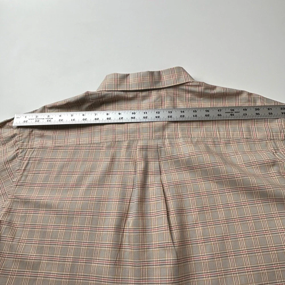 Alan Flusser Mens XXL Plaid Button Down Casual Long‎ Sleeve Shirt